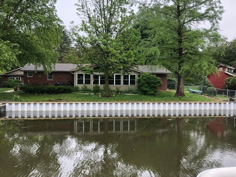 vinyl seawall on canal Illinois