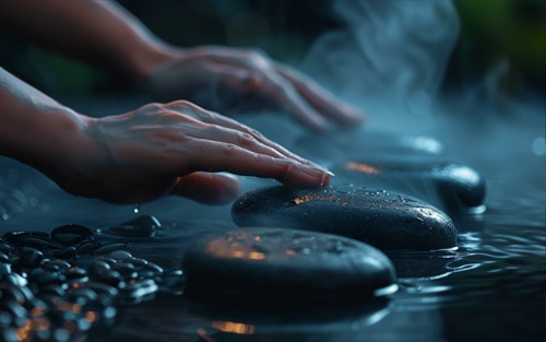 combining hot and cold stones in massage therapy