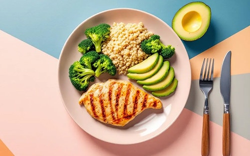 balanced meal plate designed for a runner's diet